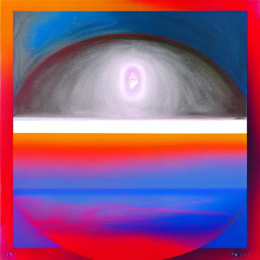 Prompt: Everywhere at the End of Time, Ivan Seal abstract painting, album art