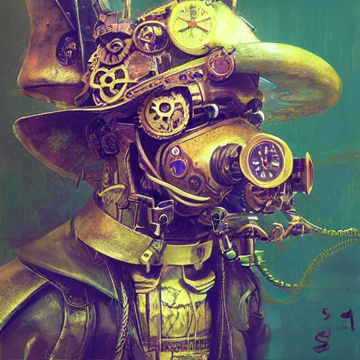 Image similar to steampunk rat, acid, 303, psychedelic, by ruan jia