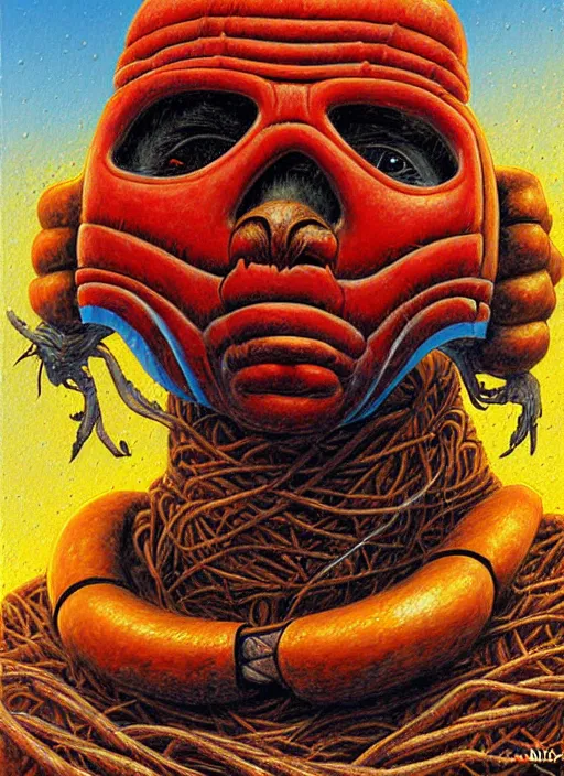 Image similar to poster of mexican old fighter, lucha libre, style poster illustration, by peter gric