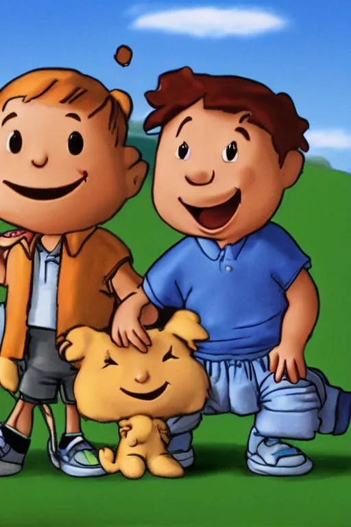 Image similar to charlie and pim from smiling friends