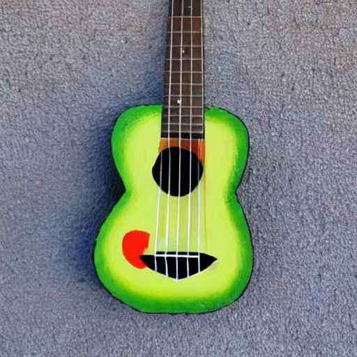 Image similar to avocado ukulele painted by matisse