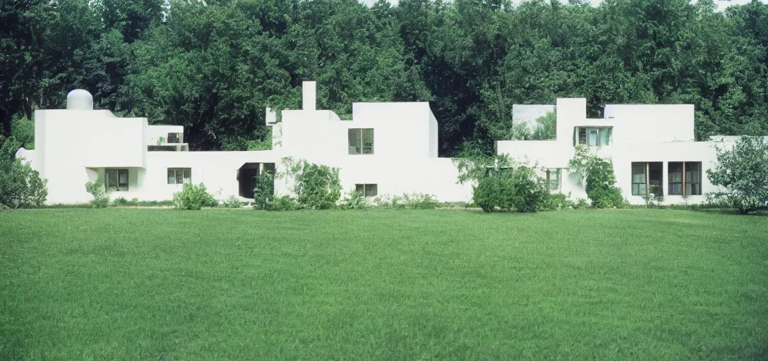 Image similar to farmhouse designed by buckminster fuller. landscape design by salvador dali. fujinon premista 1 9 - 4 5 mm t 2. 9. portra 8 0 0.