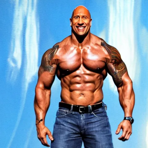 Image similar to skinny dwayne the rock johnson