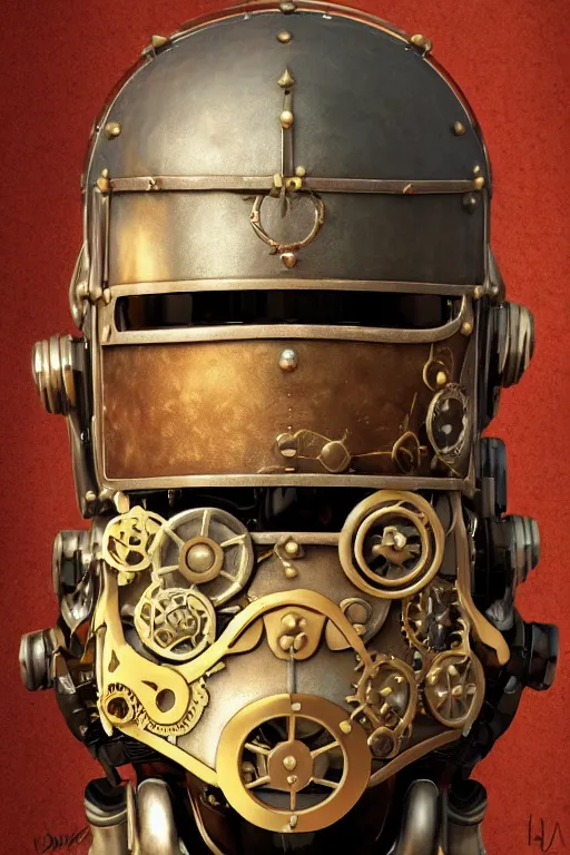 Image similar to steampunk helmet fantasy art mask robot ninja stylized digital illustration sharp focus, elegant intricate digital painting artstation concept art global illumination ray tracing advanced technology chaykin howard and campionpascale and cooke darwyn and davis jack