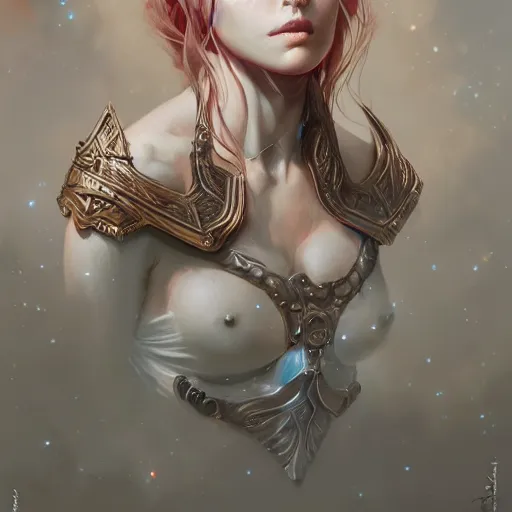 Image similar to lunar goddess, d & d, fantasy, portrait, highly detailed, digital painting, trending on artstation, concept art, sharp focus, illustration, art by artgerm and greg rutkowski and magali villeneuve