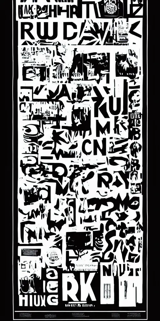 Image similar to black on white graphic design in style of david rudnick eric hu acid y 2 k