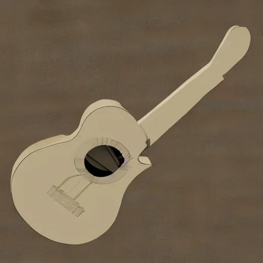 Prompt: A 3d model of a guitar by Leticia Gillett
