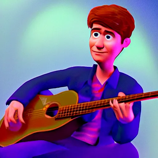 Prompt: A screenshot of Neil Finn in the style of Pixar, 3D, Disney