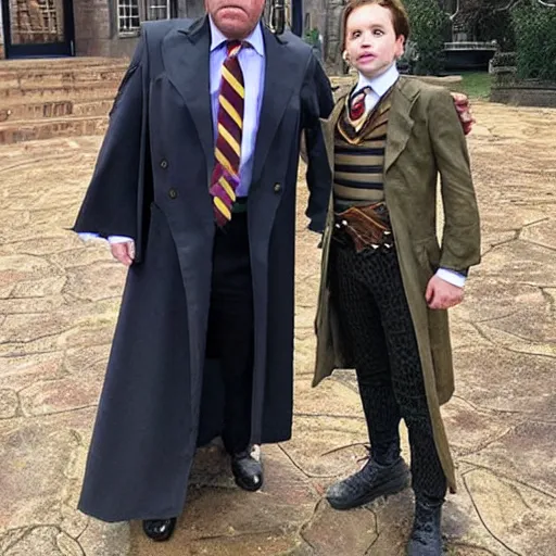 Image similar to photo of alex jones wearing a costume inspired by harry potter.