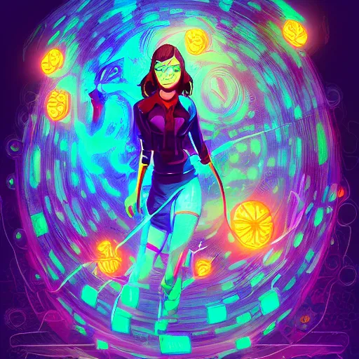 Image similar to skill magic geek inside matrix deepdream radiating a glowing aura stuff loot legends stylized digital illustration video game icon artstation lois van baarle, ilya kuvshinov, rossdraws,