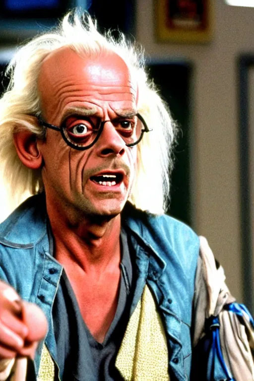 Image similar to christopher lloyd as doc brown back to the future, flux capacitor