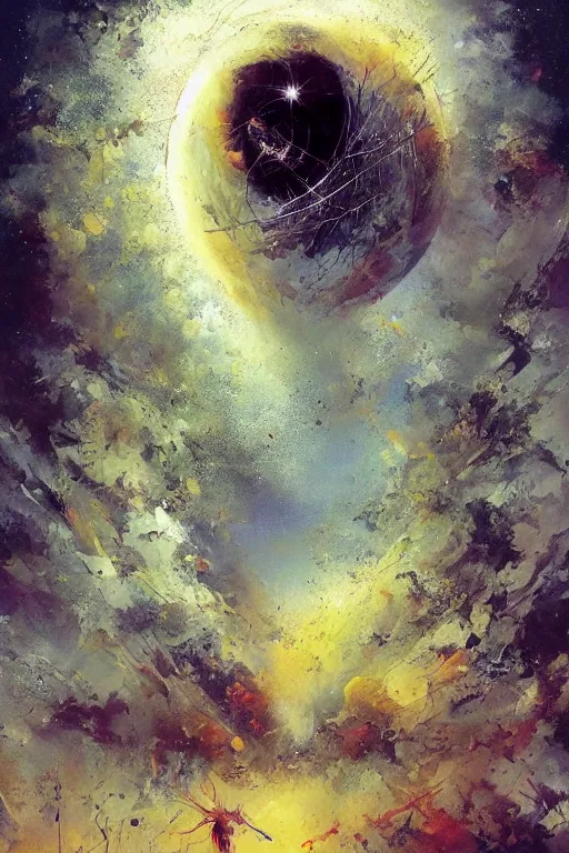 Prompt: we are the source of all sin, we are the stars in the sky, death and rebirth in the line, the sun and the moon and the end of of all time!, by ryohei hase, by john berkey, by jakub rozalski, by john martin