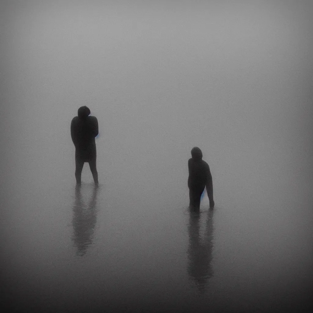 Image similar to my mother never loved me, my father hated me, my best friend tried to drown me. hazy memory, volumetric, dark black and white in the style of alvin schwartz, epic angles