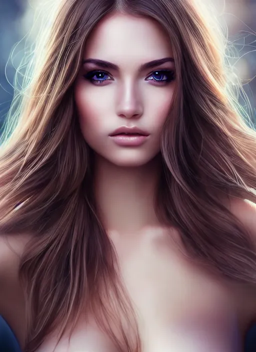 Image similar to a gorgeous female photo, professionally retouched, realistic, 1 0 0 0 0 0 strands of hair, smooth face, perfect eyes, symmetrical, full body shot, wide angle, sharp focus on eyes, 8 k high definition, insanely detailed, intricate, elegant, art by artgerm