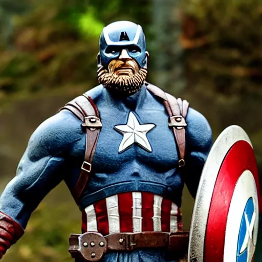 Image similar to Statue of viking Captain America