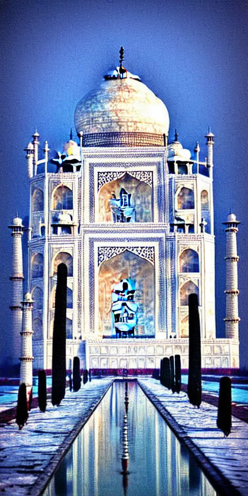 Image similar to taj mahal in the snow, photograph,