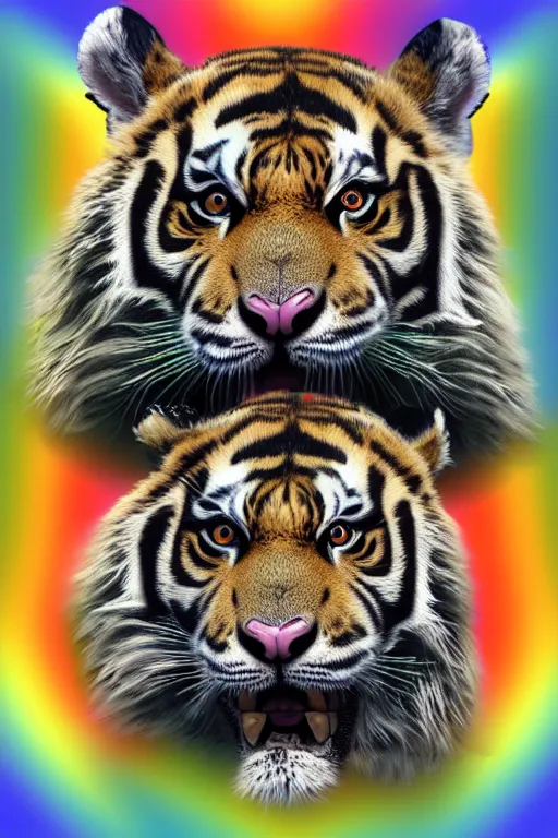 Image similar to Male masculin Furry Tiger as Police ,fullbody, Rainbow Background, 8k Photo Realistic