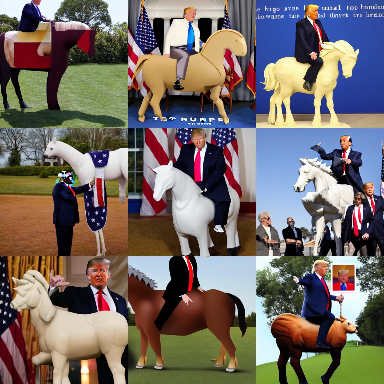 Prompt: donald trump centaur, press photo op