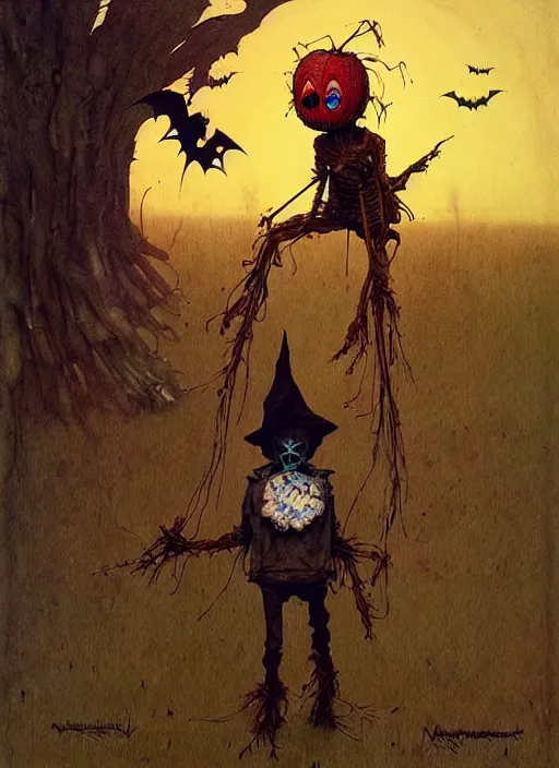 Image similar to halloween scarecrow by chiara bautista and beksinski and norman rockwell and greg rutkowski weta studio, and lucasfilm