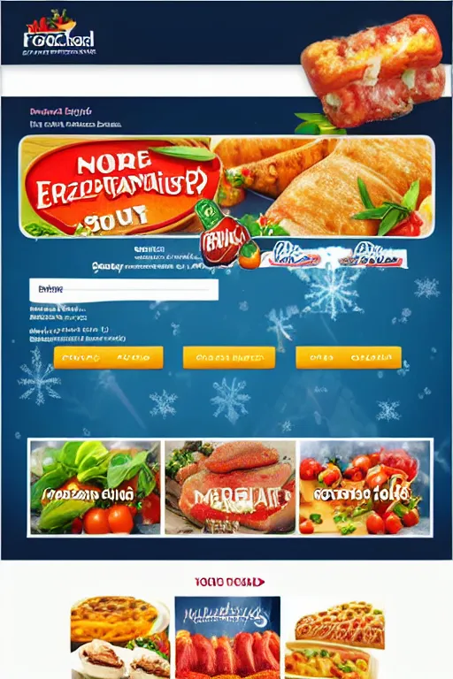 Image similar to realistic frozen food shop eccomerce homepage