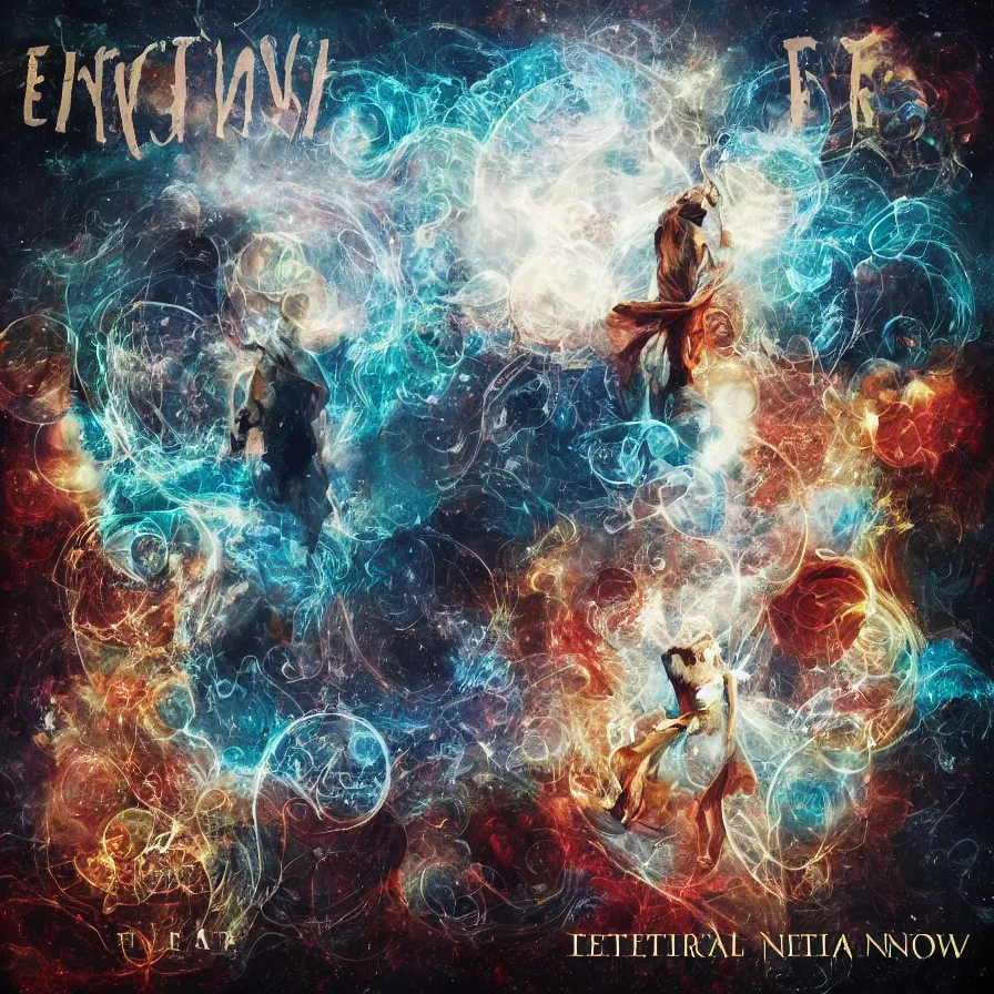 Prompt: Cover art for a song titled: 'The Eternal Now'.