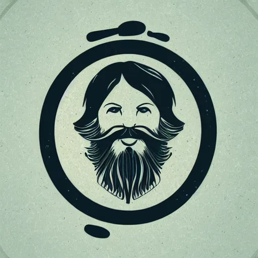 Image similar to bearded man turns bowl using woodlathe, vector art, monochromatic