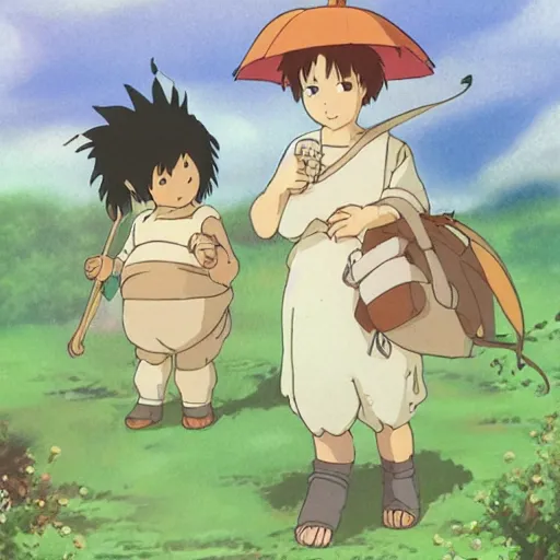 Prompt: two baby dragons are friends, studio ghibli