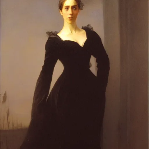 Image similar to A beautiful victorian woman, oil painting, portrait, dramatic lighting, masterpiece, painted by Caspar David Friedrich