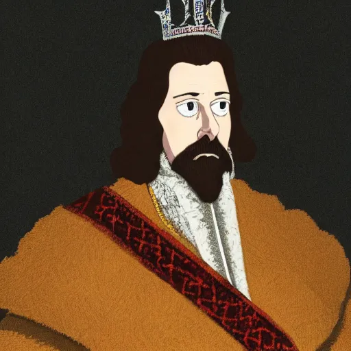 Image similar to portrait of king charles the 4 th in a still in a miyazaki movie