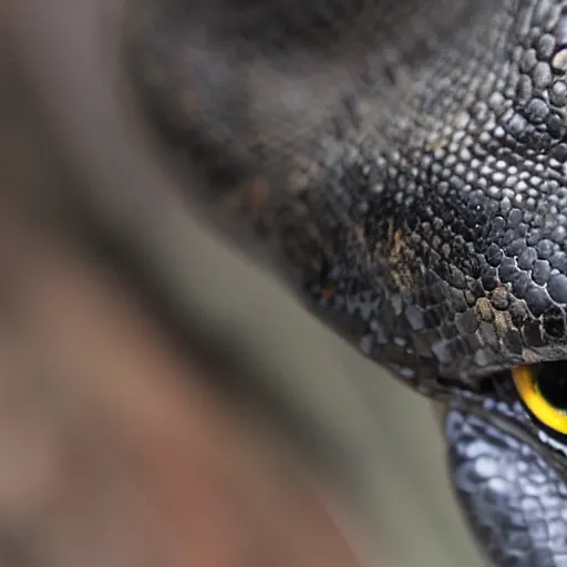 Prompt: big black snake with amber eyes