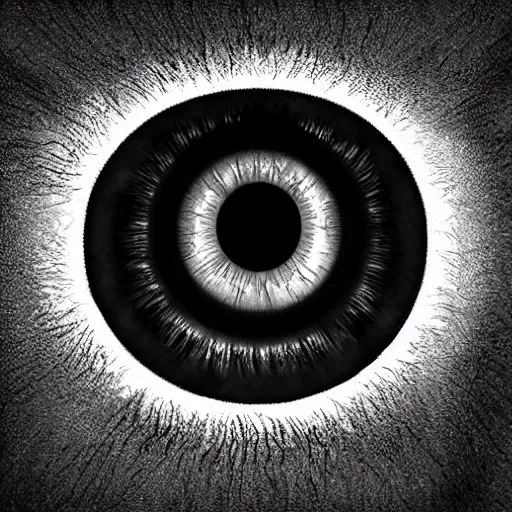 Prompt: corporate logo of an eye, ( ( ( ( ( monolithic, capitalism, structure, dark, muted, ominous, rigid ) ) ) ) )