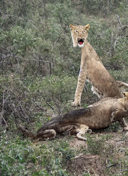 Image similar to destructive snowball in the forests of north africa, among the lions - crocodiles