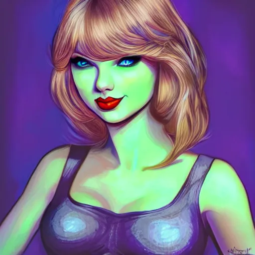 Image similar to Taylor swift cosplaying as shrek, by artgerm, deviantart