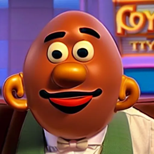 Image similar to Film still of Steve Harvey as Mr. Potato Head in Toy Story