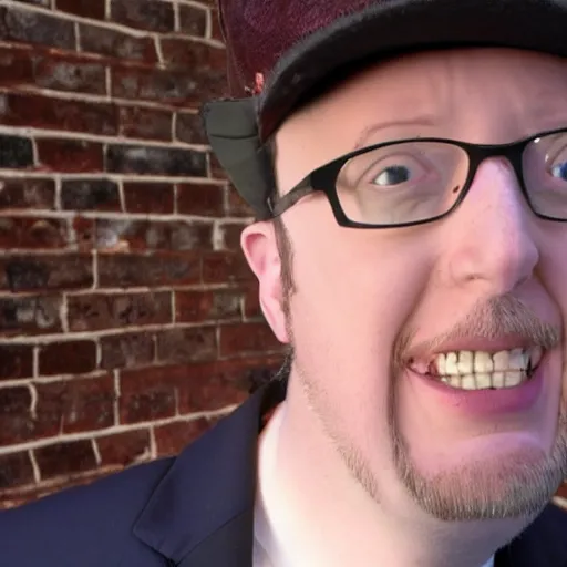 Prompt: Doug Walker Nostalgia Critic is god in heaven, dramatic lighting, photograph, bright