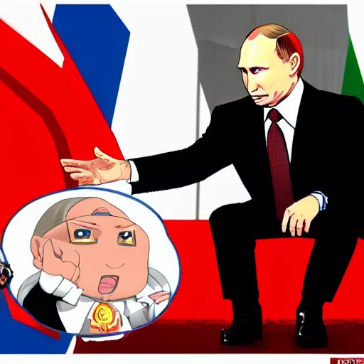 Prompt: Putin anime chibi style