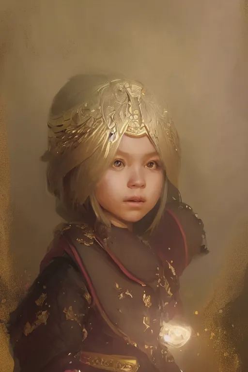 Prompt: a fancy portrait of a child princes by Greg Rutkowski, Sung Choi, Mitchell Mohrhauser, Maciej Kuciara, Johnson Ting, Maxim Verehin, Peter Konig, final fantasy , mythical, 8k photorealistic, cinematic lighting, HD, high details, atmospheric,