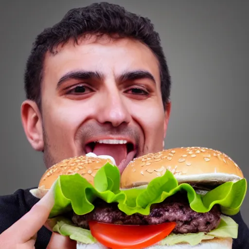 Image similar to ilham aliev eats cheesburger