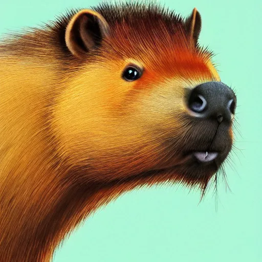 Prompt: a portrait of king capybara, paint, high detailed, art station, concept art, 4k, 8k