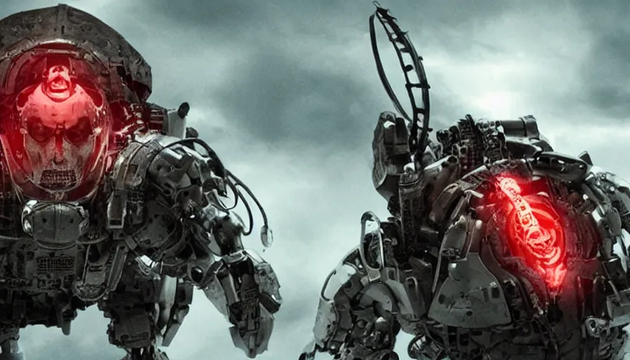 Prompt: Big budget movie about a cyborg demon tank doing brain surgery