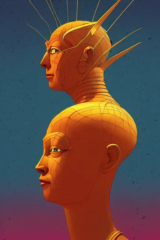 Image similar to poster artwork by michael whelan and tomer hanuka, a portrait of osiris, clean