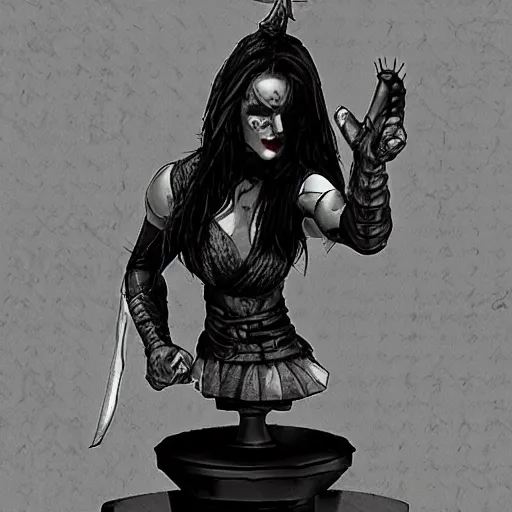Prompt: vampire, viking women, fighter, comicbook style, picture bust, fantasy, high detail