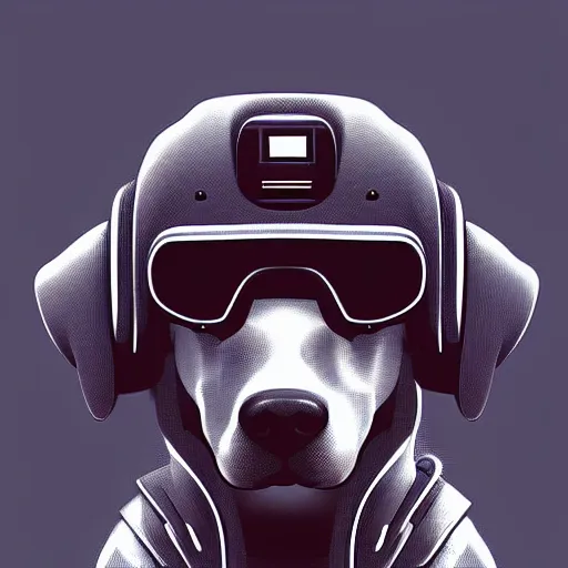 Image similar to cyberpunk dog, digital art