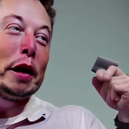 Image similar to a man eating crayons, elon musk, 4 k, high quality,