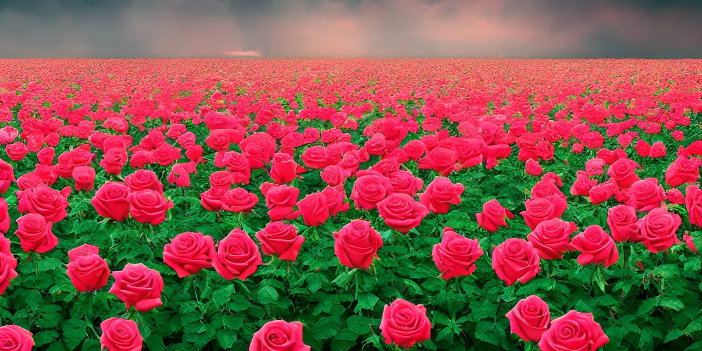 Image similar to a photographic picture of hundreds of roses in a heavenly land, photographic filter, unreal engine 5, realistic, hyperdetailed, 8 k, cinematic, volumetric lighting, very realistic effect, hd, hdr, 4 k, sharp focus, octane render, ultra detailed, high resolution, trending on artstation in the style of albert dros glowing rich colors powerful imagery