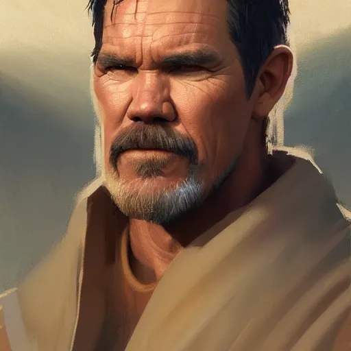 Image similar to A portrait of Josh Brolin, jedi, Star Wars art, art by greg rutkowski, matte painting, trending on artstation