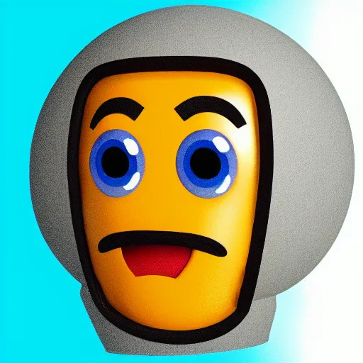 Image similar to poorly rendered 3 d emoji