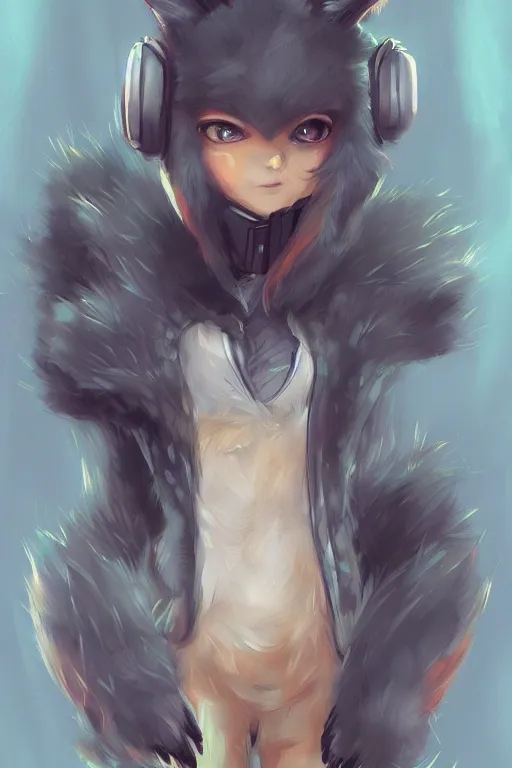 Image similar to a fox fursona, trending on artstation, by kawacy, furry art, digital art, cyberpunk, high quality