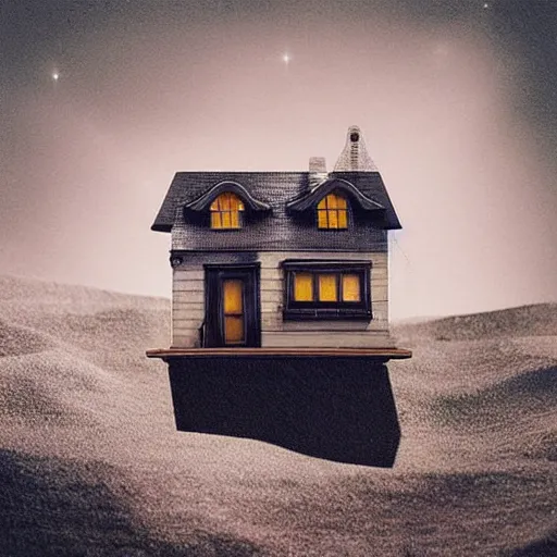 a house in nowhere, surrealism, dreamcore, Stable Diffusion