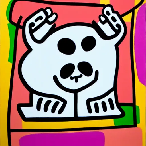 Prompt: Abstract Panda, Keith haring